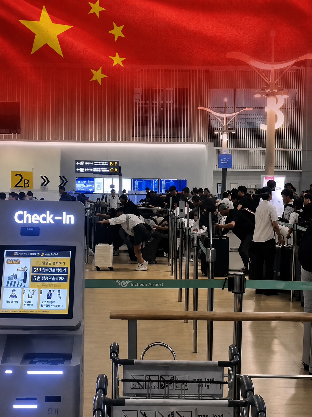 '중국인 집단 돌진'에 인천공항 안내 직원 다쳤다… 무법천지 된 출국장